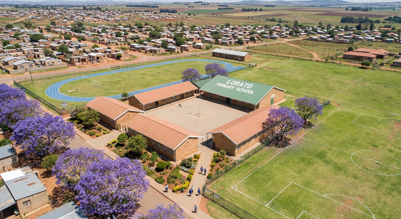 Aerial view of Lorato Primary School campus