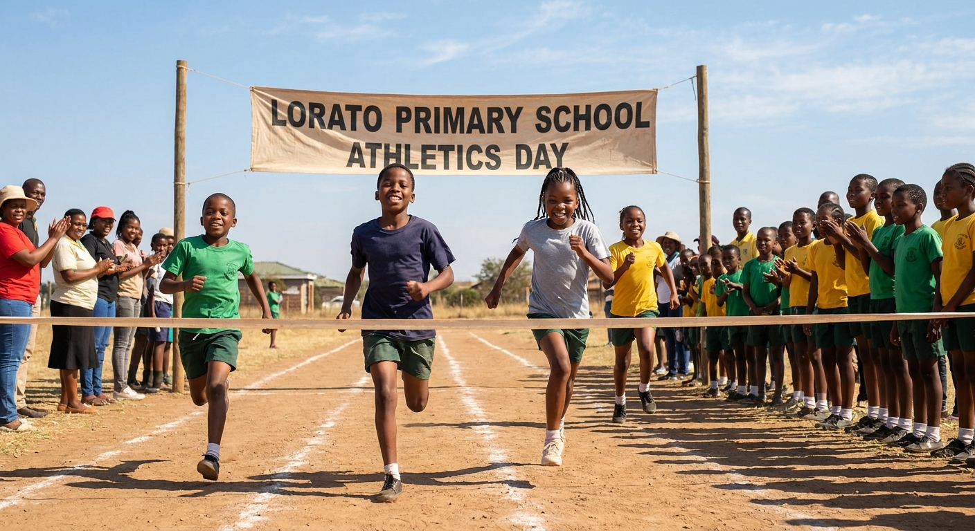 Children sprinting on the school sports day