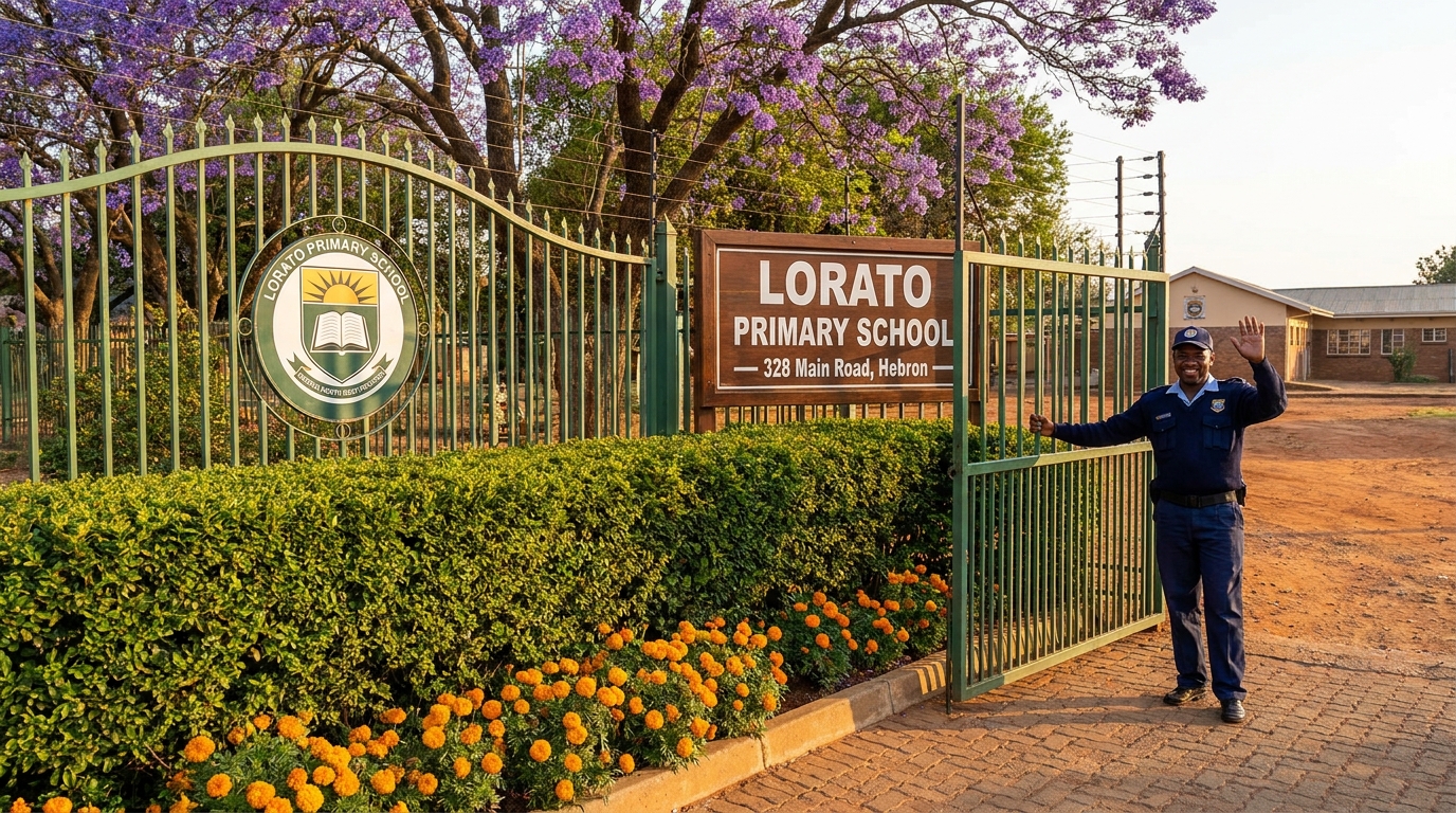 Front gate of Lorato Primary School