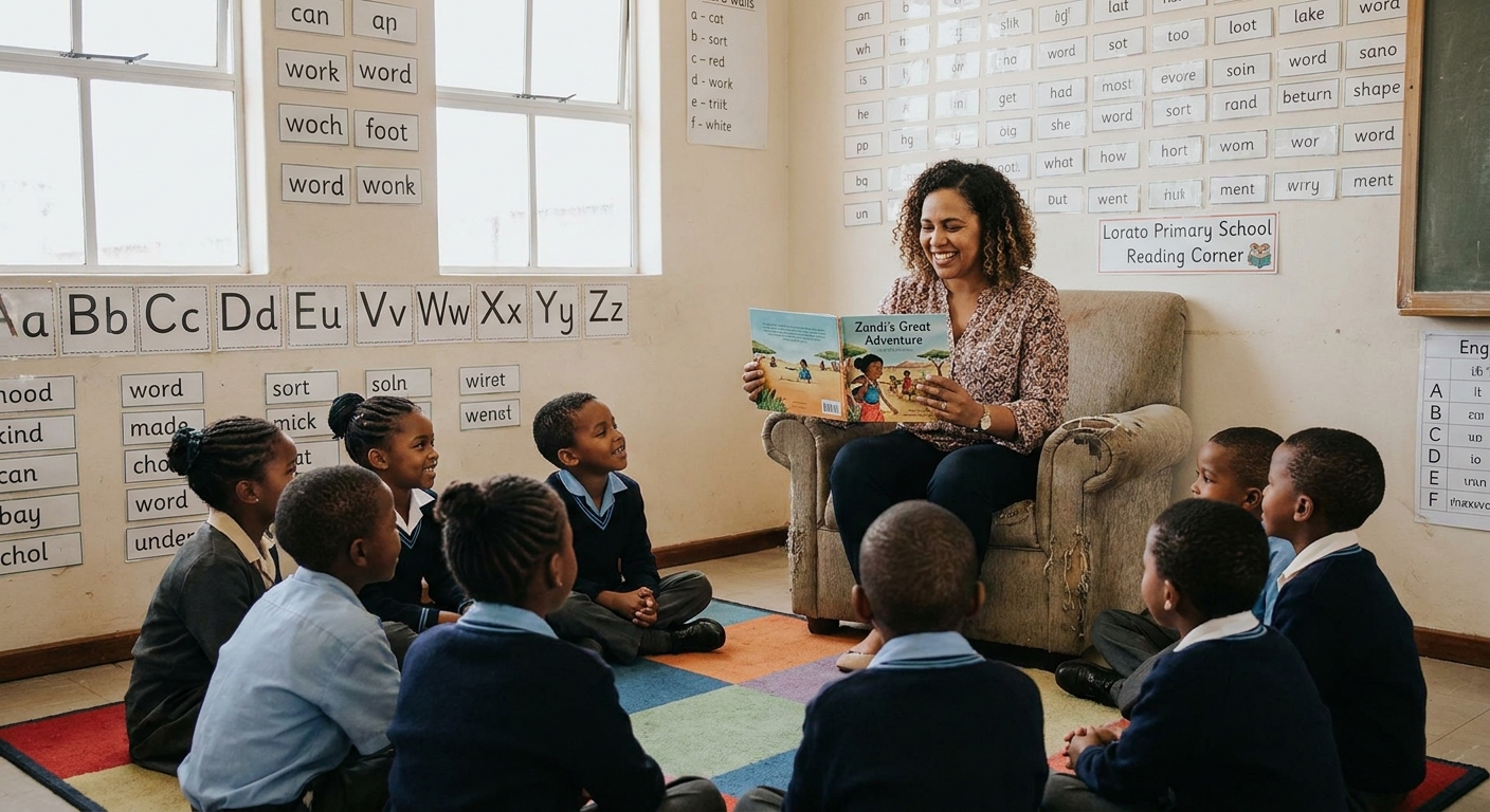 English reading lesson at Lorato
