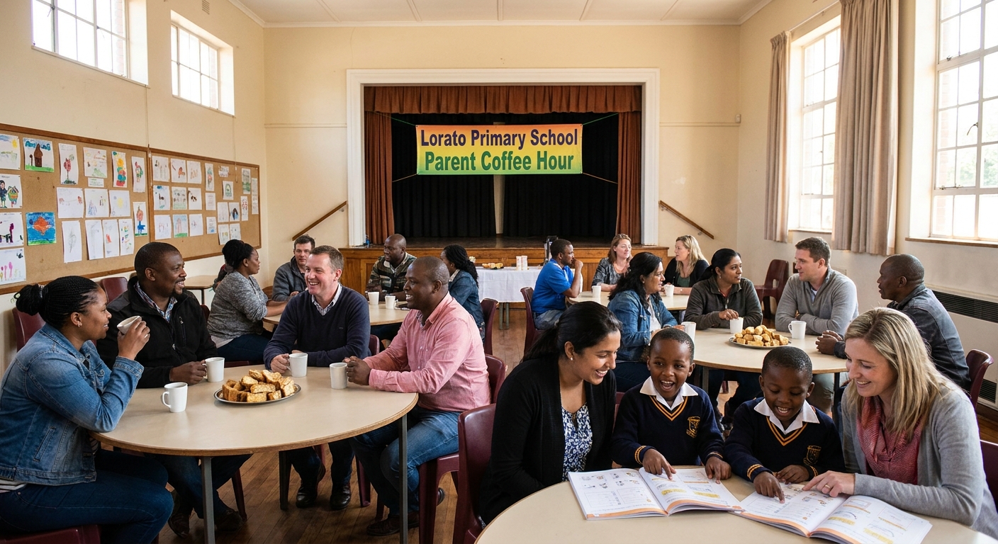 Parents and teachers at coffee morning