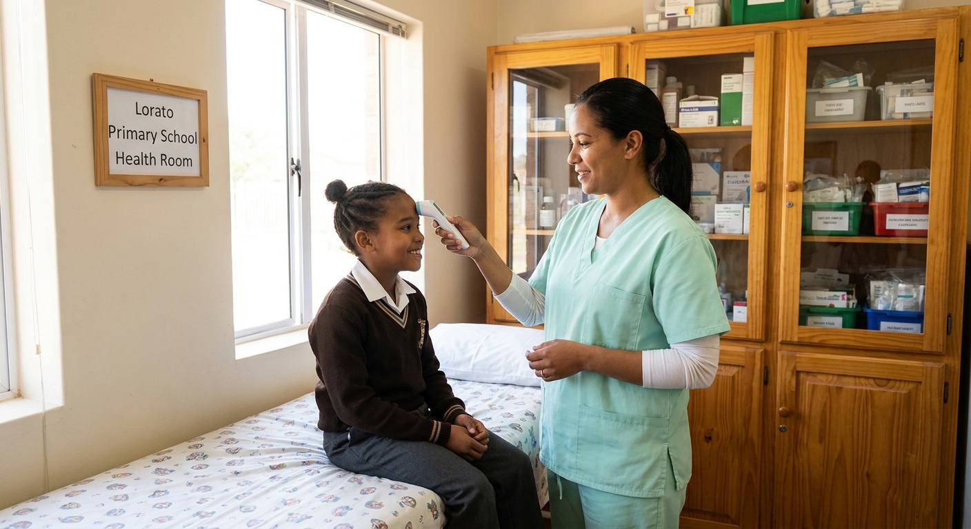 School nurse caring for a learner